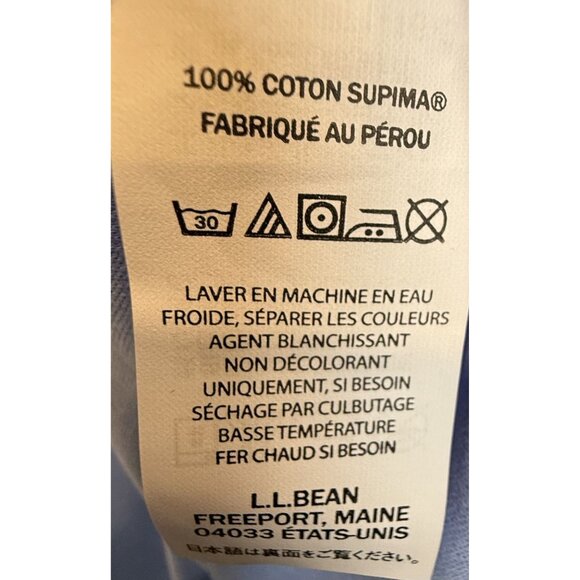 NWT L.L.Bean Supima Cotton Blue 3/4 Sleeve Tee‎ 1X Casual Basic - Picture 5 of 7